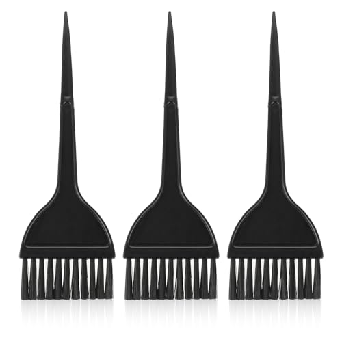 Hair Coloring Brush Kit - 3 Pcs Hair Dye Brushes with Applicator for Salon and DIY Home Hair Tinting (Black)