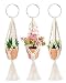 Macrame Plant Hangers, 3 Pcs Plant Hangers with Artificial Succulent Plants, Rear View Mirror Accessories by MoHern