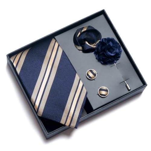 Image of joy alice 70 Colors Ties Set Men Mixed Color Necktie Handkerchief Cufflinks Brooch 3.15 Formal