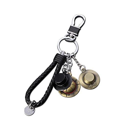 I3C Anime - Llaveros para Cosplay Accesorios, Luffy Straw Hat Esqueleto Piratas Cuerda de Cuero para...