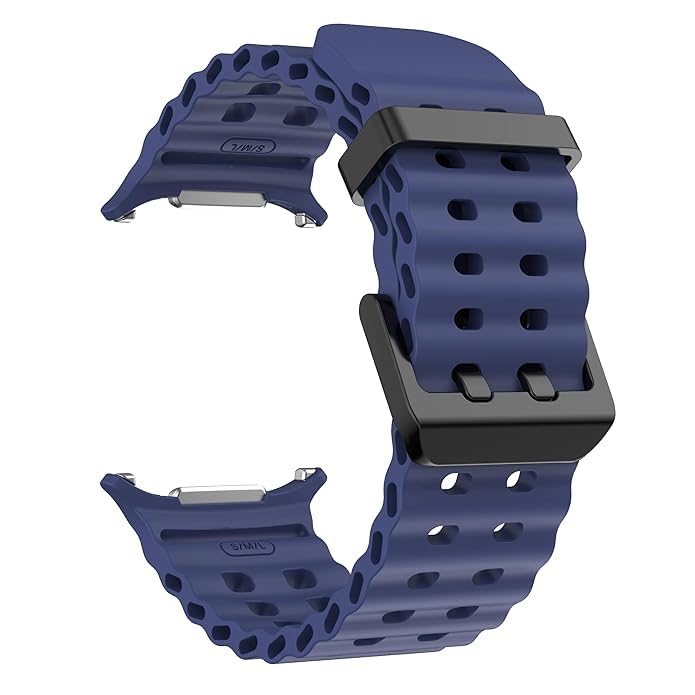 Image of CERLINK Ocean Silicone Sport Bands For Samsung Galaxy Watch Ultra 47MM Band, Adjustable Breathable Soft Waterproof Strap For Galaxy Watch 7 Ultra