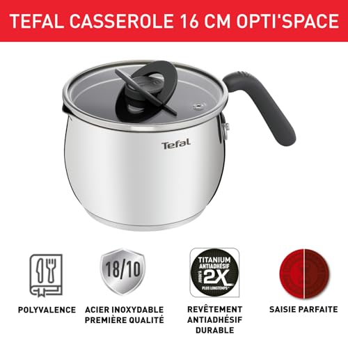 Casserole induction Tefal Opti-Space pour optimiser le rangement de vos placards - 6