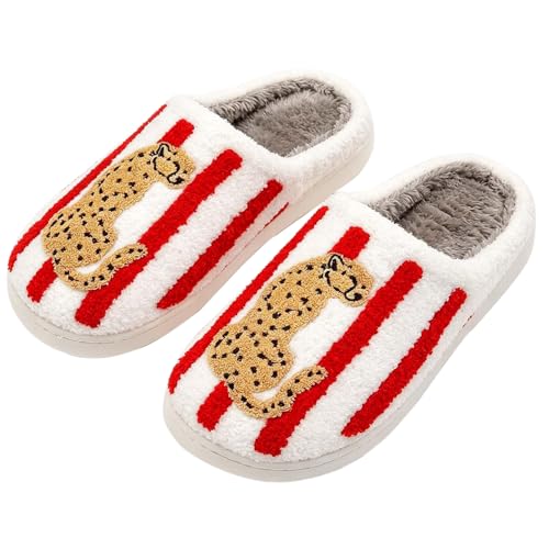 Image of Cute Animal Slippers for Women Man Cartoon Animal Slippers for Woman Fuzzy Memory Foam Winter Warm Fluffy Shoes