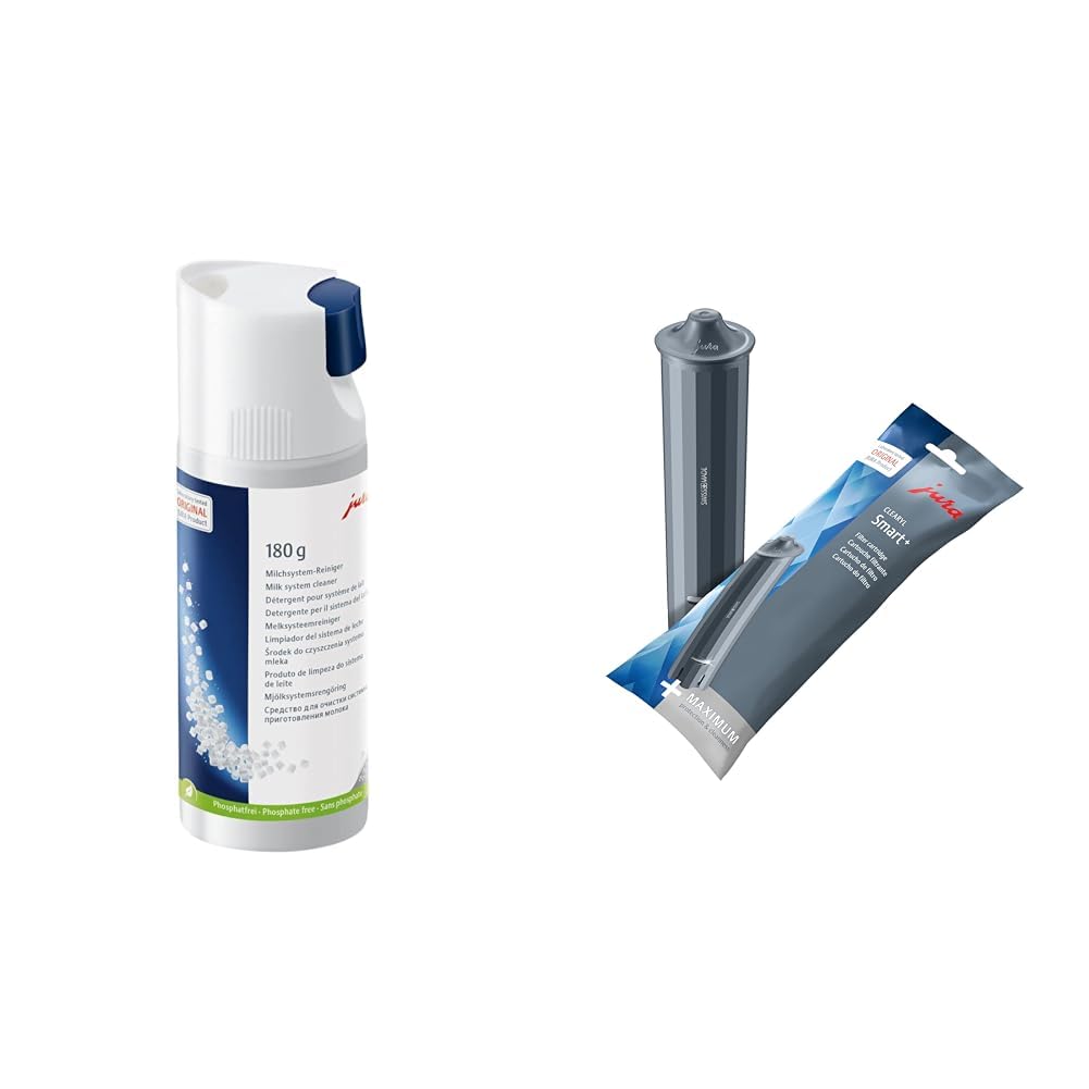 JURA Milk System Cleaner Mini-Tabs w/Dispenser (180 g bottle), white & 24234 CLEARYL Smart+ For Coffee Maker