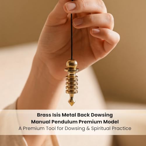 Image of Plus Value Brass Isis Metal Back Dowsing Manual Pendulum Premium Model for Professional Massager Dowsers, Vastu Experts, Prediction Yes No (4 Charts & Jute Bag)