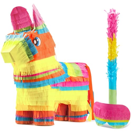 JOYIN Cinco De Mayo - Piñata de burro para fiestas de cumpleaños infantiles para fiestas de diversión, accesorios de fotos Luau Event, decoración temática mexicana, carnaval, martes