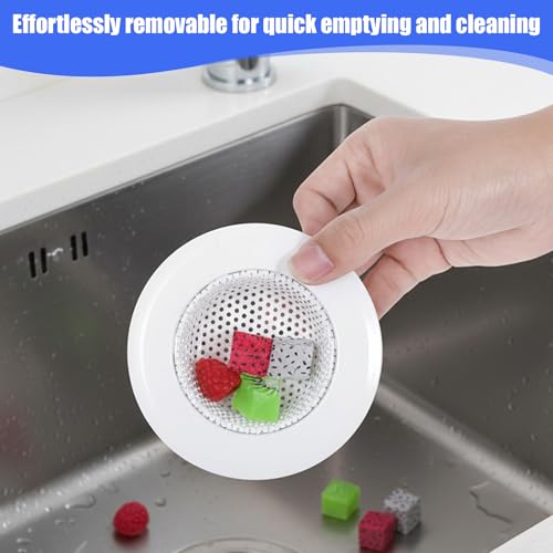 Coladores para fregadero de acero inoxidable 2 piezas blanco miniatura 6