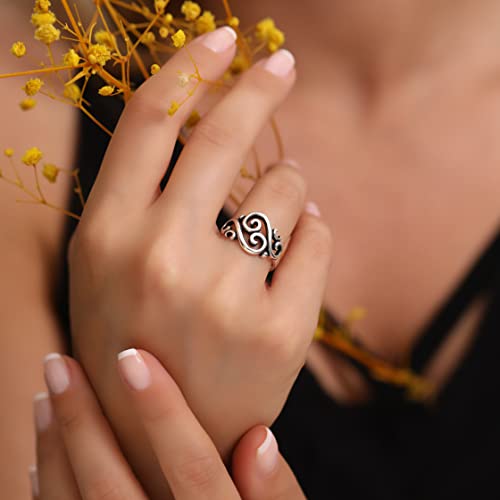 Genuine 925 Sterling Silver Ring Victorian Motif Vintage Style Oxidized Luxury Statement Ring3