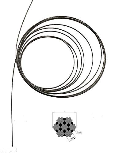 Stainless Steel Wire Rope 7X7 Medium Soft Stainless Steel A4_3 mm, Drahtdurchmesser 3mm, 10m - Image 4