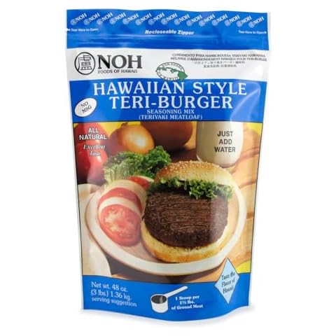 NOH Foods Hawaiian-Style Teri-Burger Seasoning Mix - 48oz (3lb) Recloseable Bag | Authentic Teriyaki, No MSG | Effortless Gourmet for Busy Families & Food Service - Just Add Water Cover