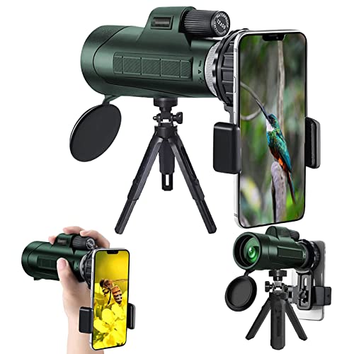Télescope monoculaire 12x50 HD étanche avec trépied et adaptateur smartphone pour camping