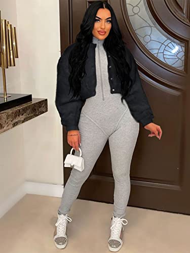 KANSOON Faux Fur Jacket Women Warm Fluffy Button Crop Coats Casual Outerwear2