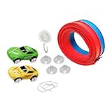 DeeRace フレキシブル レースカー ランプ トラック 14.7フィート 曲げられる 多用途 吸盤マウント付き ポータブル ロールアップ トラック おもちゃ 子供 男の子 女の子向け