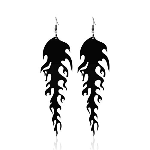 2 Pairs Vintage Transparent Acrylic Flame Dangle Earrings Set Dainty Passion Fire Punk Rock Hip Hop Drop Earrings Party Statement Jewelry Accessories For Women Girls - A #TOP5