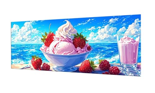 Broderie diamant crème glacée 60x150 cm : kit complet de diamond painting XXL