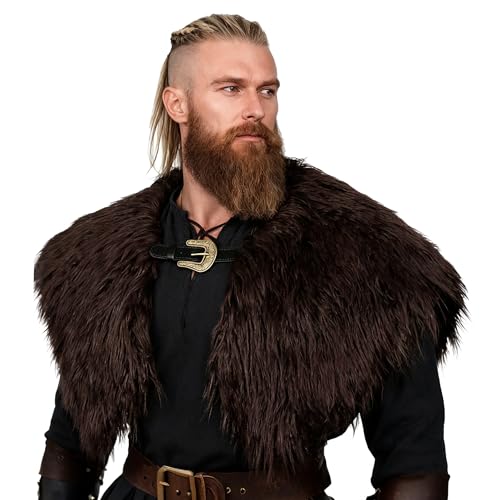 Collar vikingo de piel sintética keland acabado premium para disfraces hombre