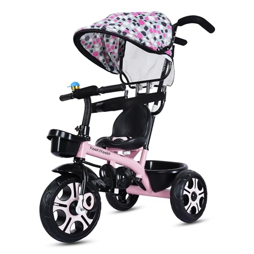 Image of AMARDEEP Baby Tricycle Rhodeo| Bis Approved Baby Tricycle - Safe, Stylish, And Sturdy | Plug And Play Assembly | Supports Up To 30 Kgs | Your Child'S First Adventure On Wheels! (Pink)