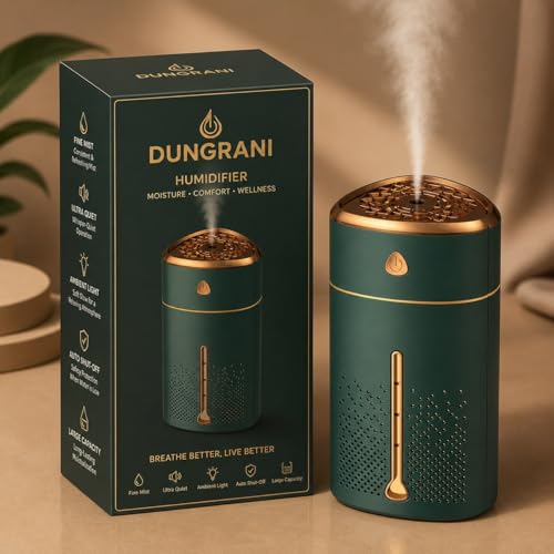 Image of Smart Ultrasonic Cool Mist Humidifier for Room & Bedroom | 1000ML Mini Humidifer for Home, Baby, Office | Auto-Off | Ultrasonic Humidfier with Night Light | 12H Runtime, 2 Spray Modes