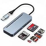 Lecteur de cartes mémoire multiple : le lecteur de cartes CFast/SD/TF/MS/XD/CF 6 en 1 prend en charge six formats de cartes différents, y compris CFas2.0, SDXC, SDHC, XD Picture, Micro SDXC, Memory Stick Pro Duo et CompactFast, etc. Et vous permet d'accéder et de gérer 6 cartes simultanément