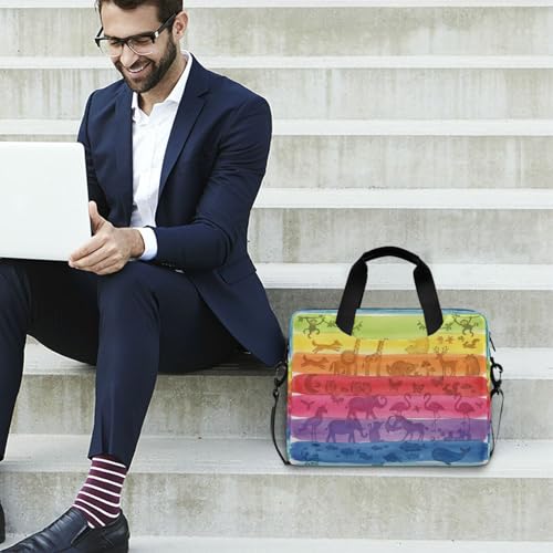 Maletín para portátil unisex con diseño a rayas coloridas miniatura 3