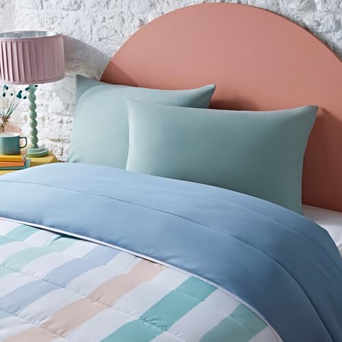 Night Lark Coverless Duvet and Pillowcase Set, Spring Summer Collection – 6 Tog Coverless Double Duvet with Advanced Smartfil® Fibre, Machine Washable – Painted Stripes, Double Bed Size - Image 8
