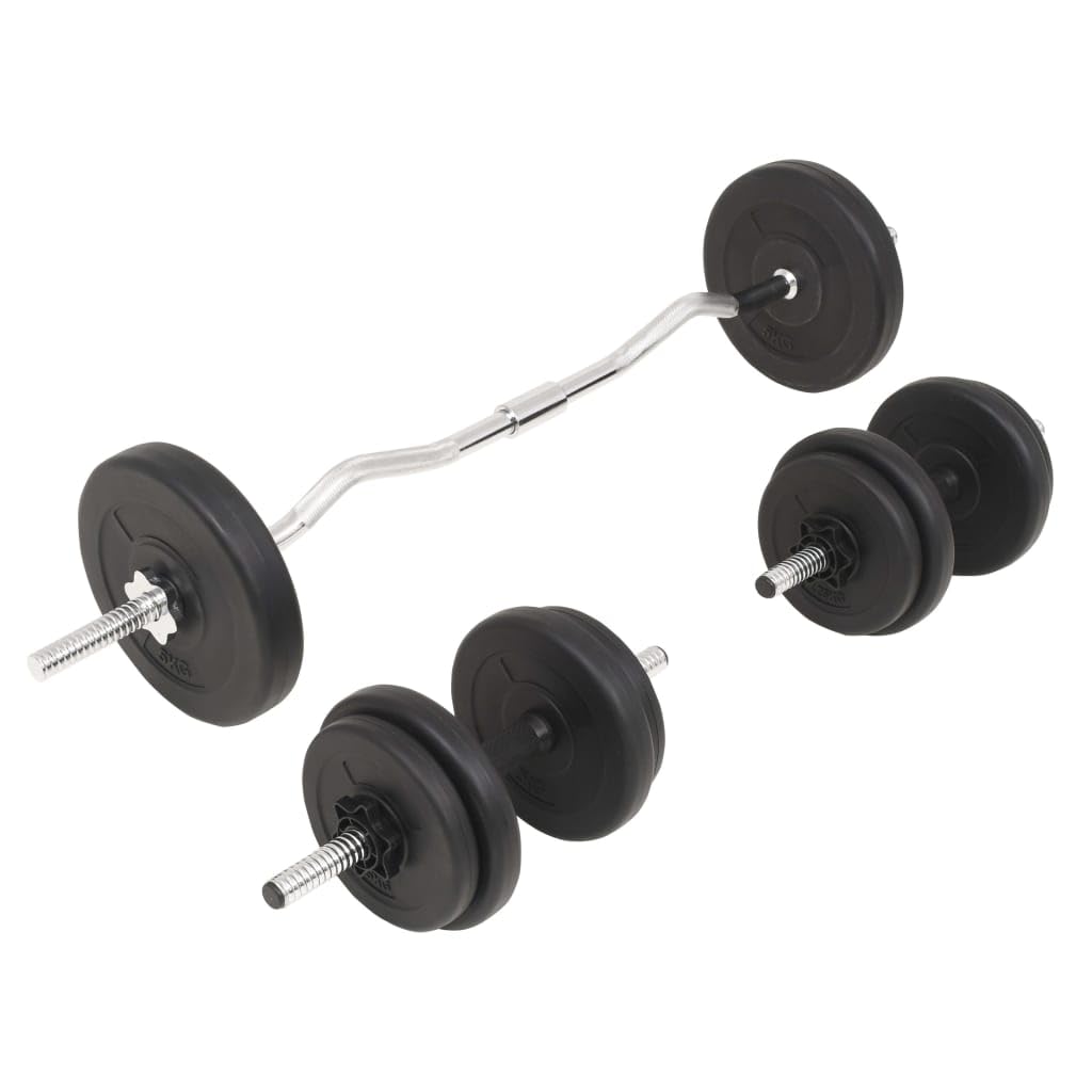 Juego de Mancuernas con Placas Ajustables, Barra de Barra, Asas y Collares para Gimnasio en Casa, Ejercicios de Fuerza, Levantamiento de Pesas y Entrenamientos de Cuerpo