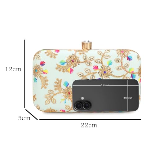 Image of LONGING TO BUY Hand Crafted Designer Box Clutch - Zari Embroidery For Women