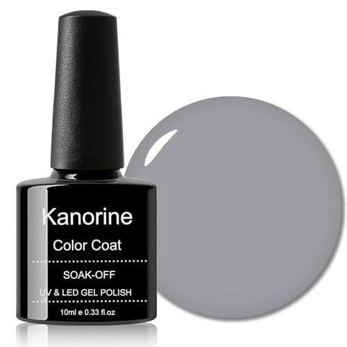 KANORINE Gel Polish Soak-Off UV/LED Gel Nail Polish grey Color Coat Gel Nail Varnish Nail Art TYPE A64 10ml