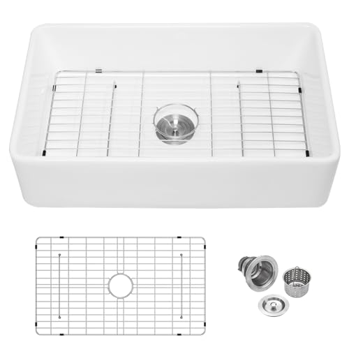 Logmey 33 Inch Farmhouse Apron Front Kitchen Sink 33 x