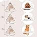 Meowmellow Tipi Zelt für Haustiere Hundezelt Katzenzelt mit Plüschkissen Haustierzelte Häuser für Katzen und Hunde Hundehöhle und Haustierhäuser Wegklappen Haustier Zelt Möbel 60x60x70cm