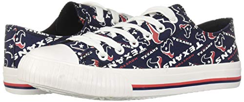 image for FOCO Houston Texans NFL Womens Low Top Repeat Print Canvas Shoes - 9