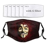V for Ven-detta Face Mask Washable Reusable Cloth Masks for Adults Men & Women