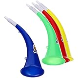 Homoyoyo Airhorn 4pcs Plastic Stadium Horn Viking Blow Horn Cheering Horn Soccer Party Noise Makers Trumpet