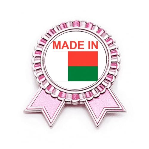 Broche Madagascar Country Love Rose, bijou en métal finition M