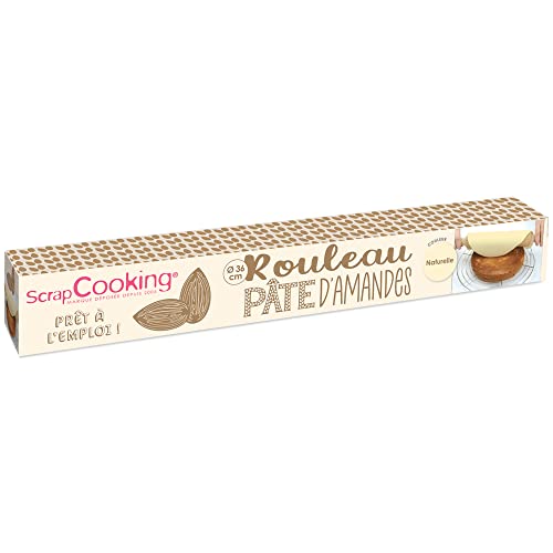 ScrapCooking - ScrapCooking - Rouleau de Pâte d’Amandes Naturelle 300 g - Prêt à l’Emploi - Pâte d’Amandes Marzipan à Dérouler - Diamètre 36 cm - Massepain pour Gâteau Pâtisserie - Beige - 7650