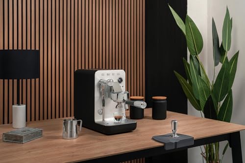 Image of Smeg Semi-Pro Espresso Machine - 15-Bar Pump, Triple Thermoblock Heating, 58mm Filter Holder & Steam Wand - Made in Italy (Black)