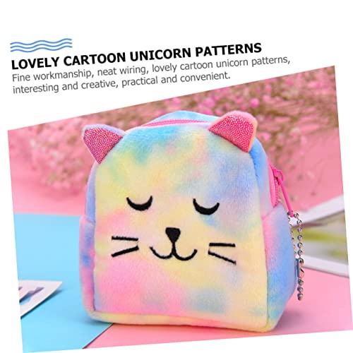 4Pcs Unicorn Shaped Plush Coin Purses Mini Change Bags Soft Animal Design for Gift Wear Resistant Cute Storage Pouch4