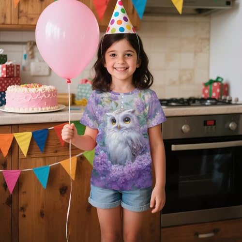 Kids Henley Shirts 2-16Y Girls Summer Casual Button Down Short Sleeve Tshirt Novelty Tops for Outdoor School4