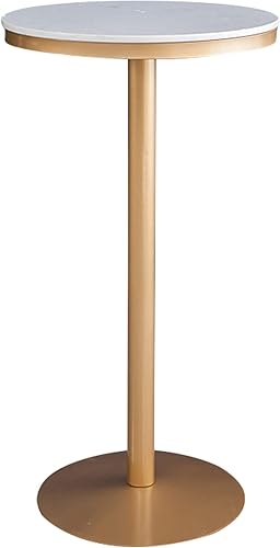 Mesa redonda de cóctel de 21.7 in21.6 pulgadas, mesa de mármol de 303741 pulgadas de alto con base de metal, mesa de café, sala de estar,