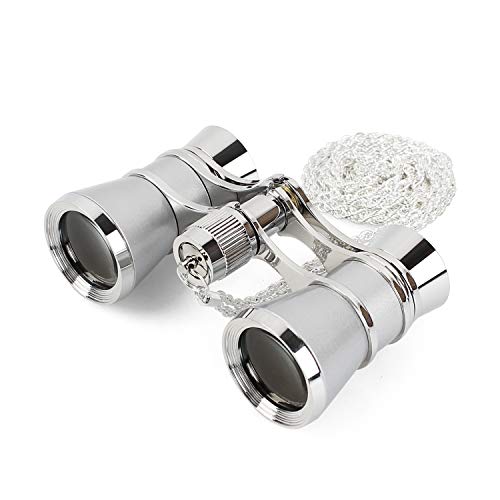 Aomekie Jumelles Theatre avec Cha?ne Jumelles de Spectacle Longue Vue en M¡§|tal pour Spectacle Tourisme Concert (Argent)