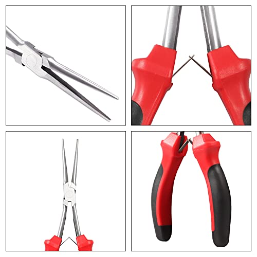 Image of 7.5 Inches Needle Nose Pliers Mini Extra Long Needle Nose Pliers Precision Wire Plier Non-Serrated Jaw Repair Tool for Jewelry Making Wire Bending Small Object Gripping Work On Narrow Place