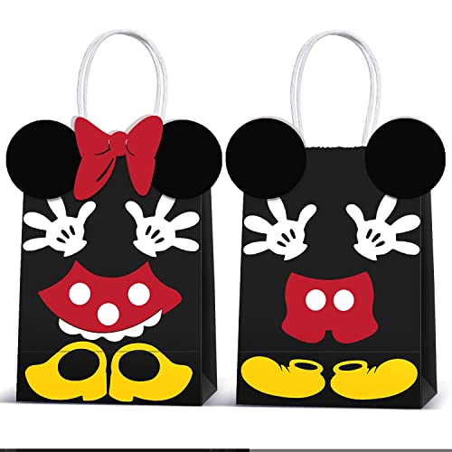 Min Mouse Party Supplies Bags -Micky Minie Paper Treat Candy Gift Bags For Kids Birthday Micky Minie Party Supplies -24 Piece #TOP3
