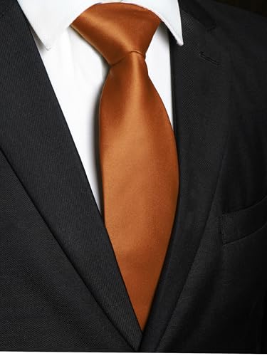 Image of JEMYGINS Solid Color Tie Mens Necktie for Business and Wedding