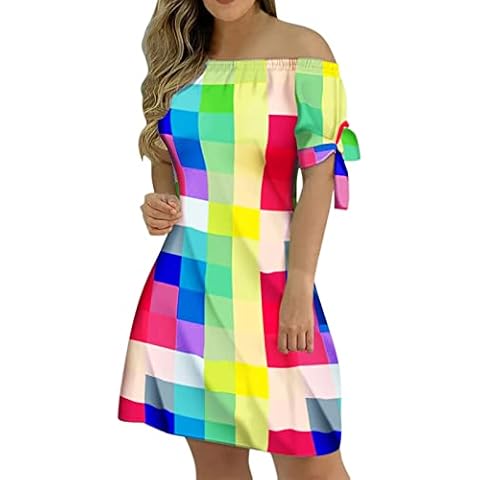 Vestido Corto de Hombros Descubiertos para Mujer Cover