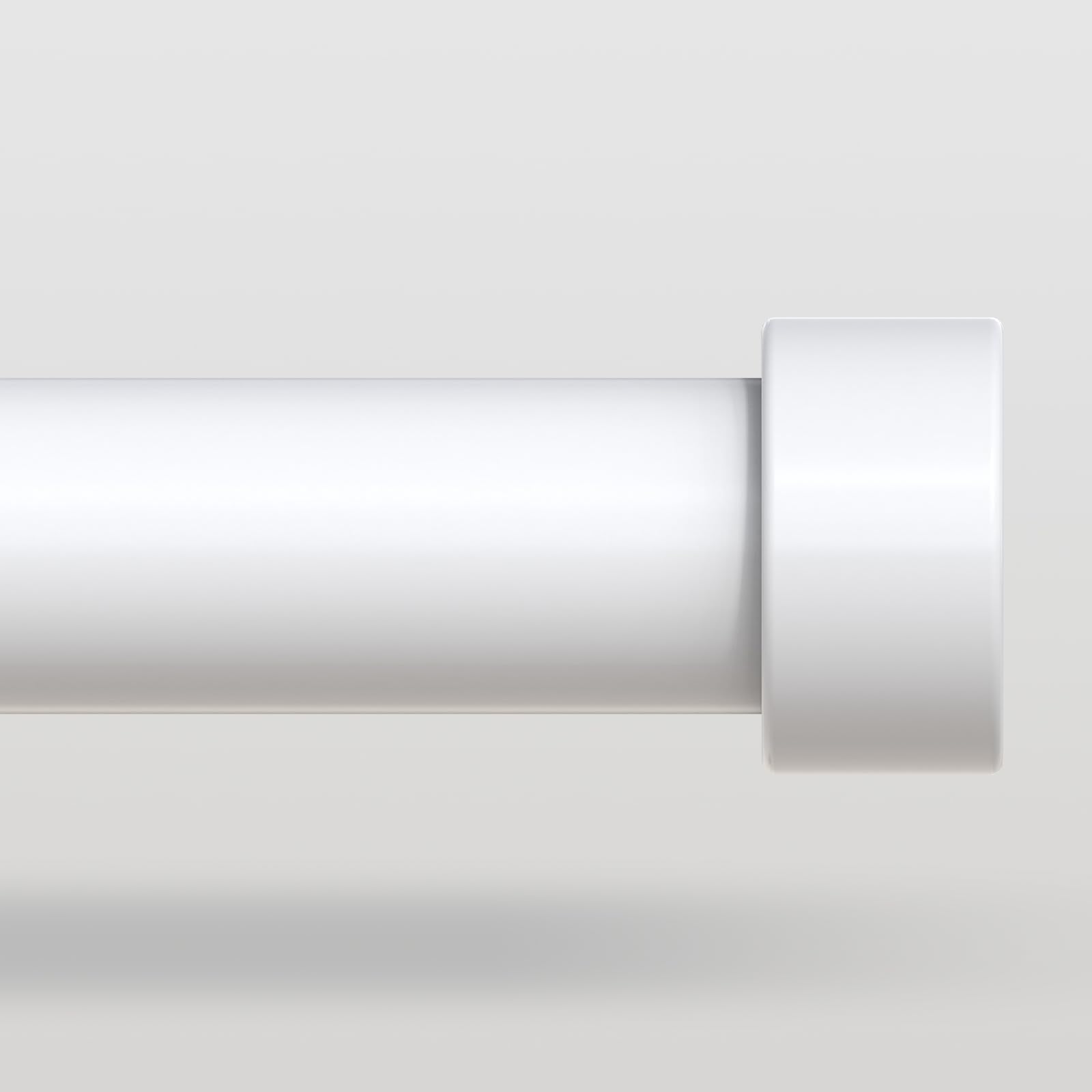 VOIIY White Curtain Rods for Windows 66 to 120 Inch(5.5-10 Feet),1" Diameter Drapery Rods with Modern Style End Cap Finials,Size:36-120 Inch