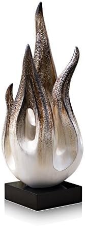 Exceptional Abstract Sculpture in the Wood Design on Marble Base Height 100 cm, 20 kg