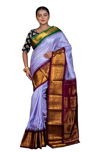 Sona Rupa Exclusive Gadwal Silk Saree with Maharani Border and Blouse for Women Traditional Ethnic Saree for W