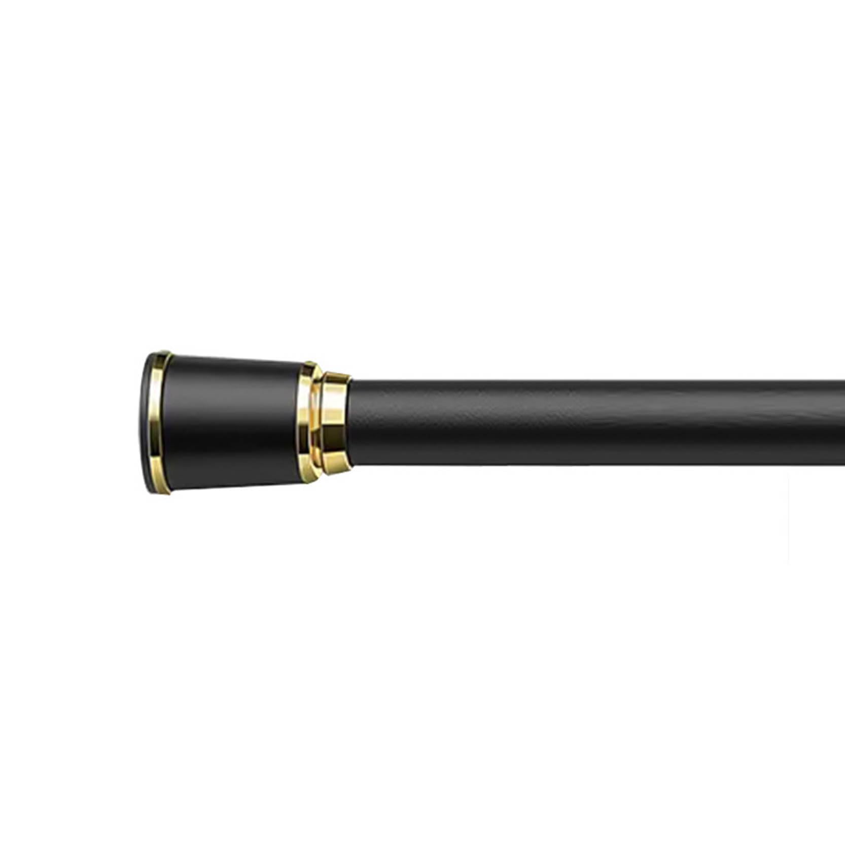 Gardinenstange Ohne Lochung für Balkon, Verstellbare Duschvorhangstange, Ausziehbare Federgardinenstange, Kleiderbügelstange, Wäschestange, Kleiderspannstange(Size:110-190cm,Color:schwarz)