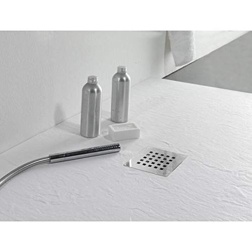 Piatto Doccia Mineralmarmo Pietra Bianco Scarico