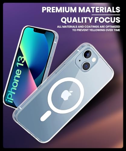 Image of WOW IMAGINE Ultra-Hybrid Back Case Cover for iPhone 13 | Compatible with MagSafe | Drop and Camera Protection | Clear Crystal Back | Shock Proof Mobile Back Case for iPhone 13 (PC+TPU, Transparent)
